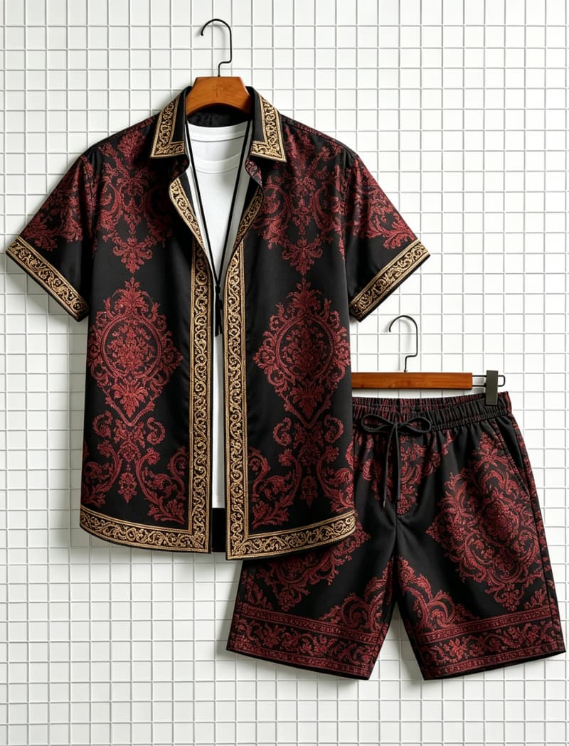 Ethnic Style - Мужской комплект из рубашки с коротким