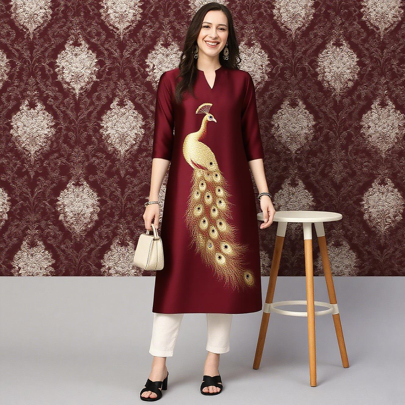 Женское повседневное модное пл – обзор и цена Ethnic Fashion Kurtis