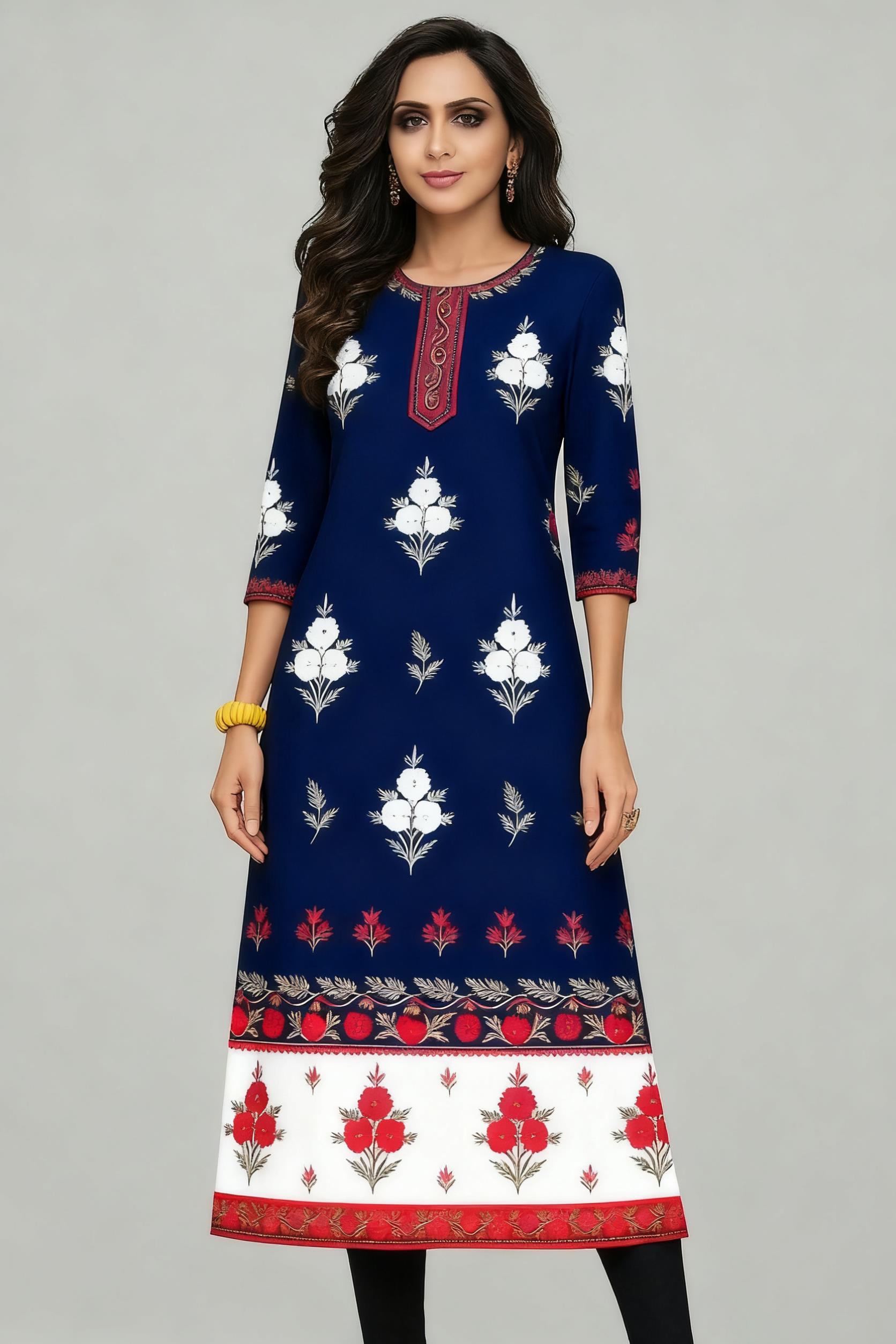 Мусульманские цветы Курта, жен – обзор и цена Ethnic Fashion Kurtis