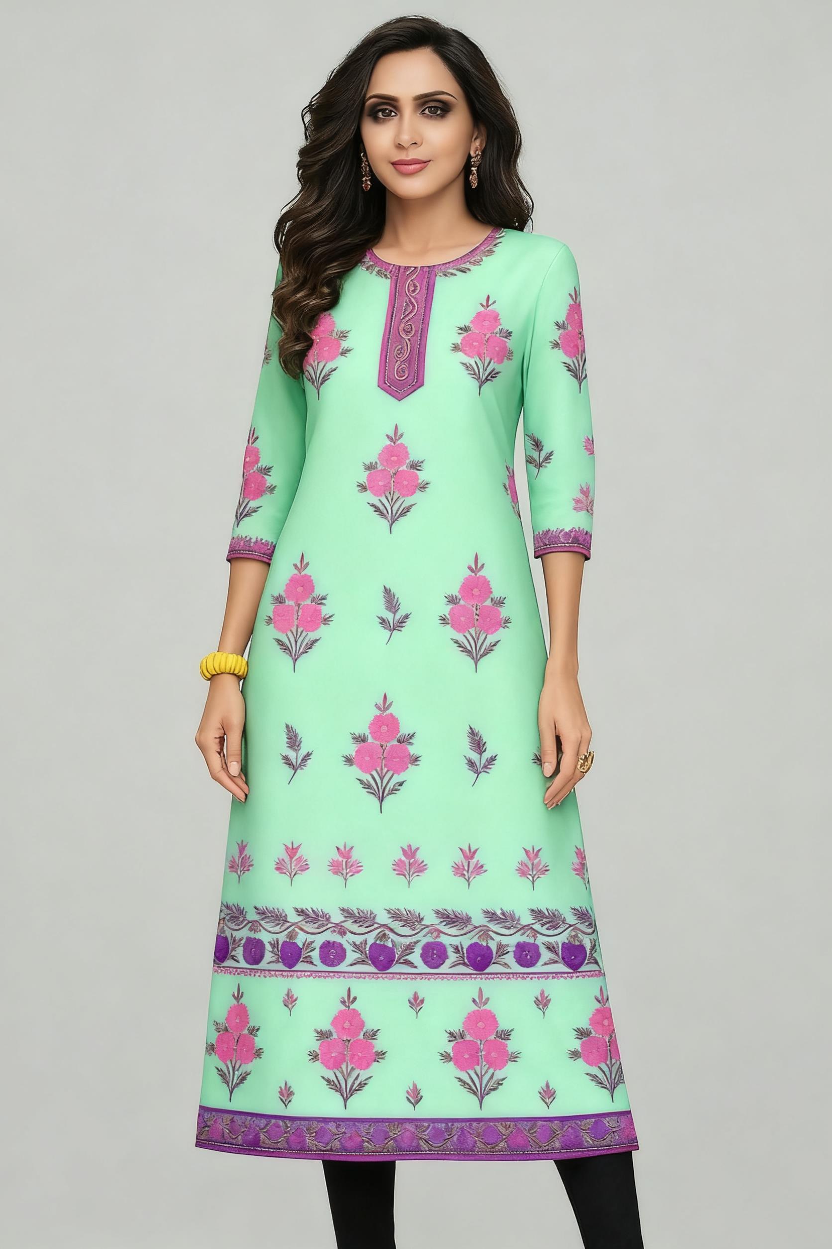 Мусульманские цветы Курта, жен – обзор и цена Ethnic Fashion Kurtis