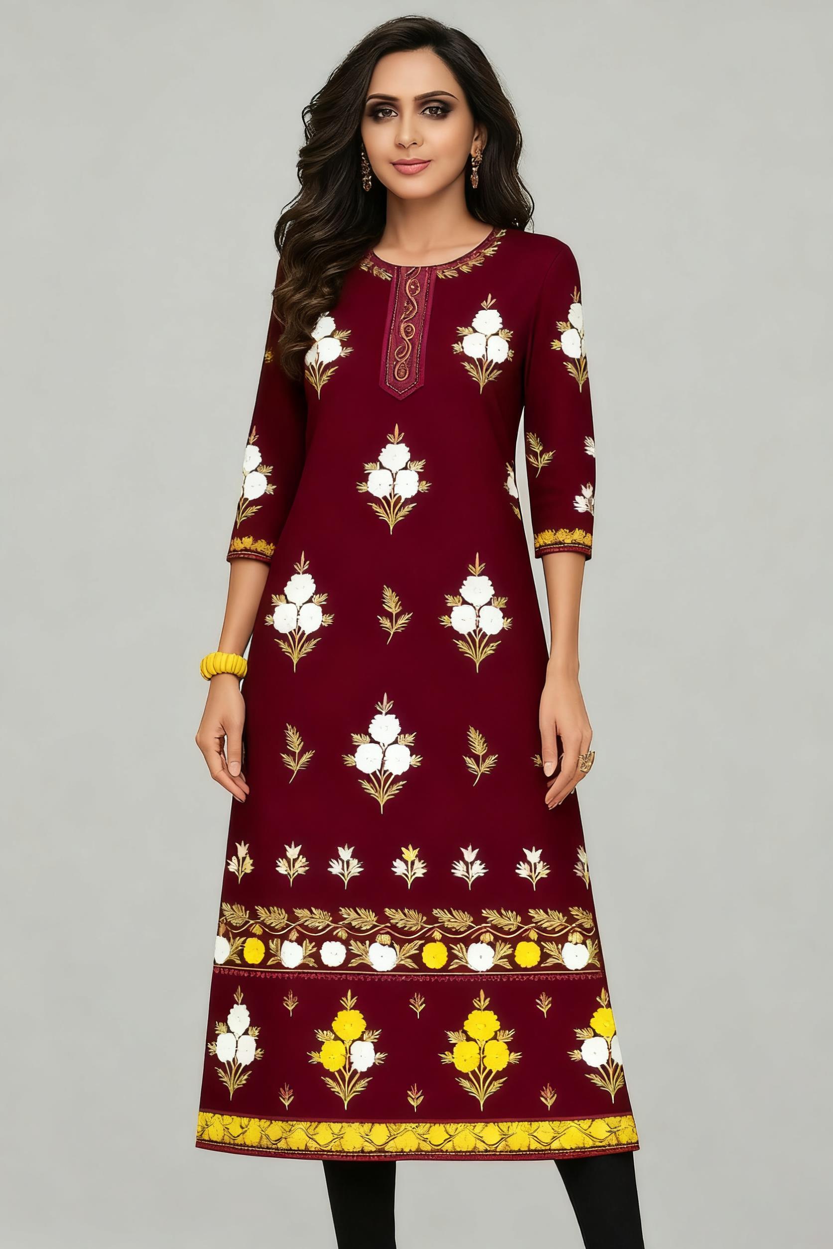 Мусульманские цветы Курта, жен – обзор и цена Ethnic Fashion Kurtis