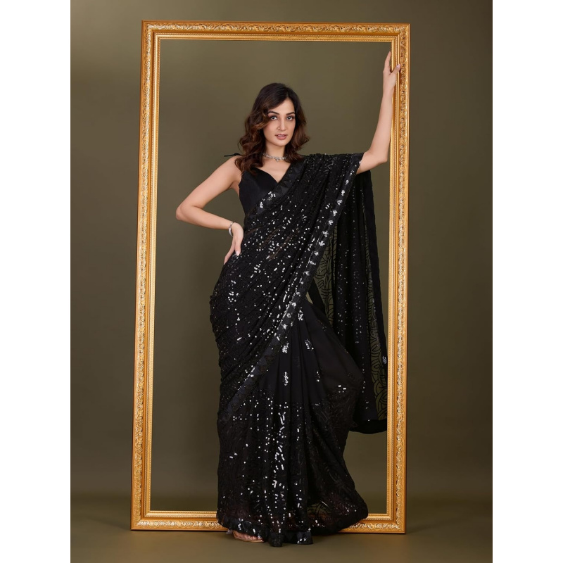 Женское сари из жоржета с выши – обзор и цена Saree Georgette Women