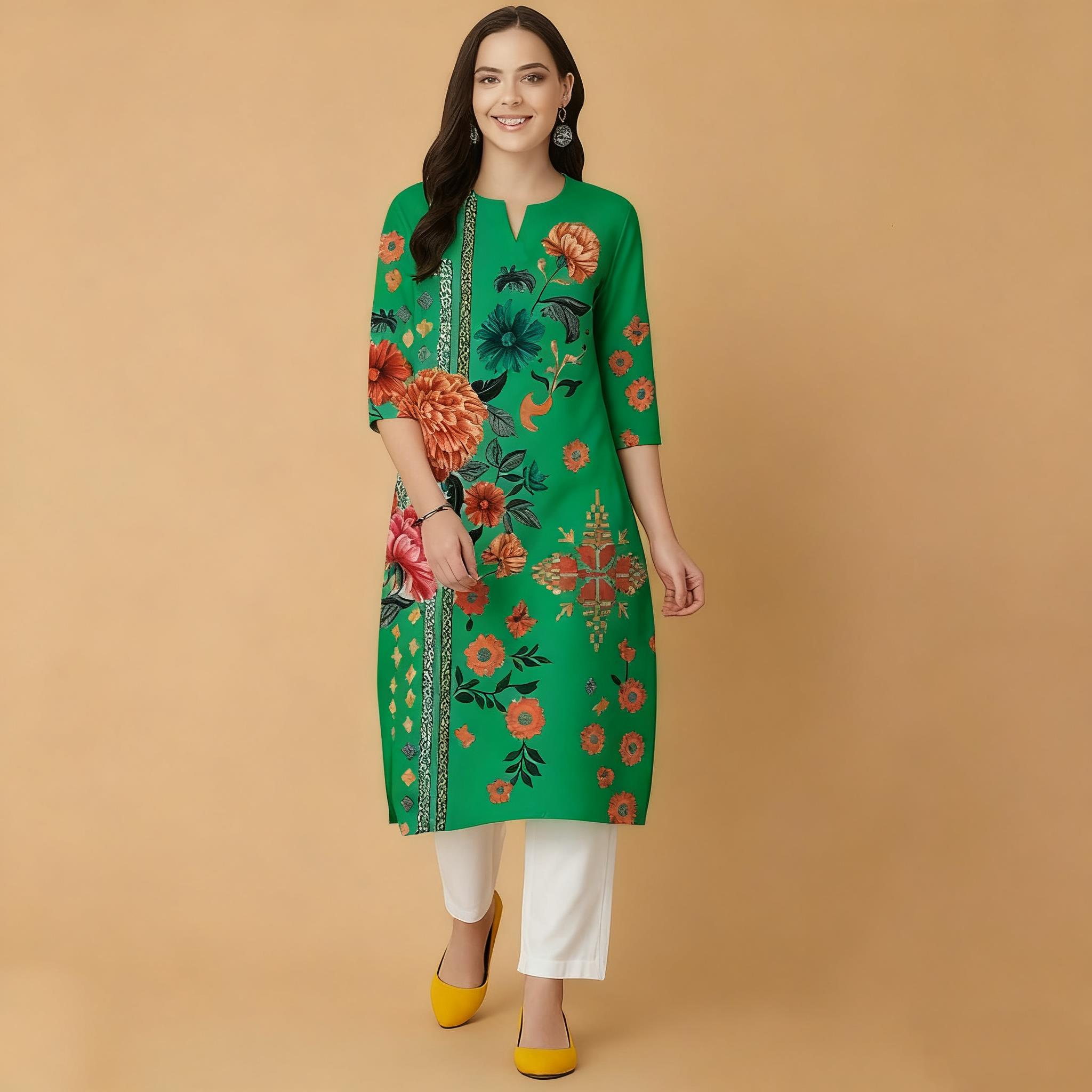 Мусульманские цветы Курта Рожд – обзор и цена Ethnic Fashion Kurtis