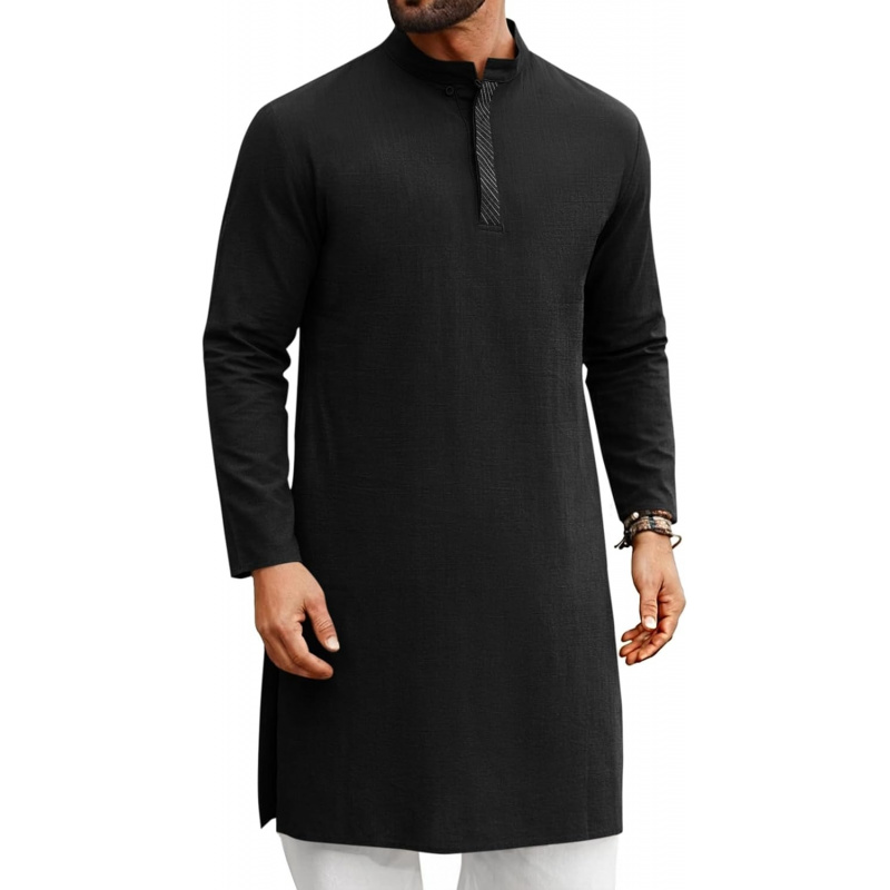 Мужской кафтан-тобе с длинным  – обзор и цена Kurta Men Cotton